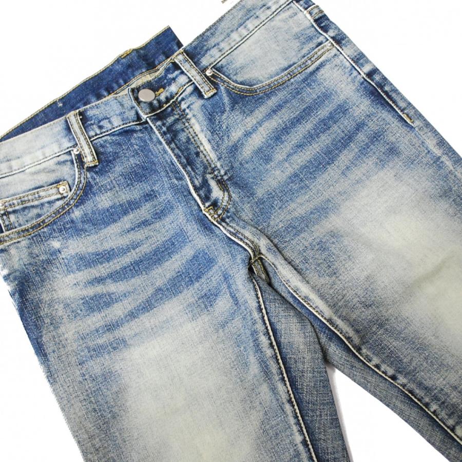 mnml ミニマル クラッシュリペア加工 デニムパンツ 34 インディゴ mnml M34 ミニマル デニム ジーンズ スリムフィット クラッシュ