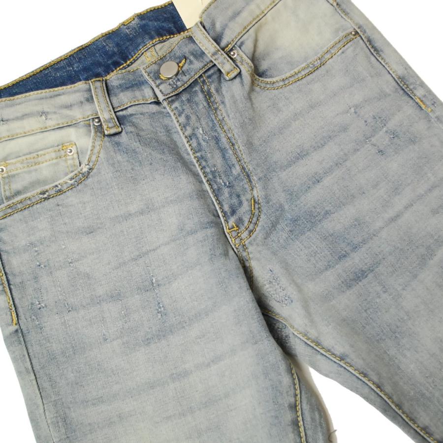 ミニマル　 ライトブルーダメージデニム 楽天市場】mnml ミニマル X1 STRETCH DENIM LT.BLUE クラッシュ
