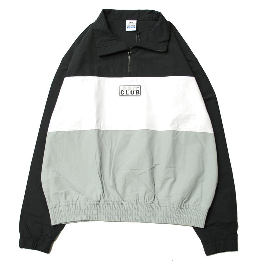 PRO CLUB プロクラブ COMFORT TRI-COLOR COTTON / NYLON HALF ZIP TRACK JACKET ...