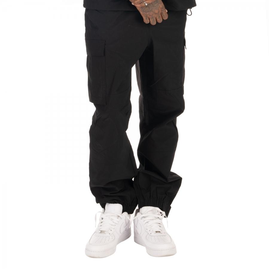 プロクラブ PRO CLUB NYLON CARGO PANTS BLACK / ブラック ナイロン カーゴ パンツ｜possibility