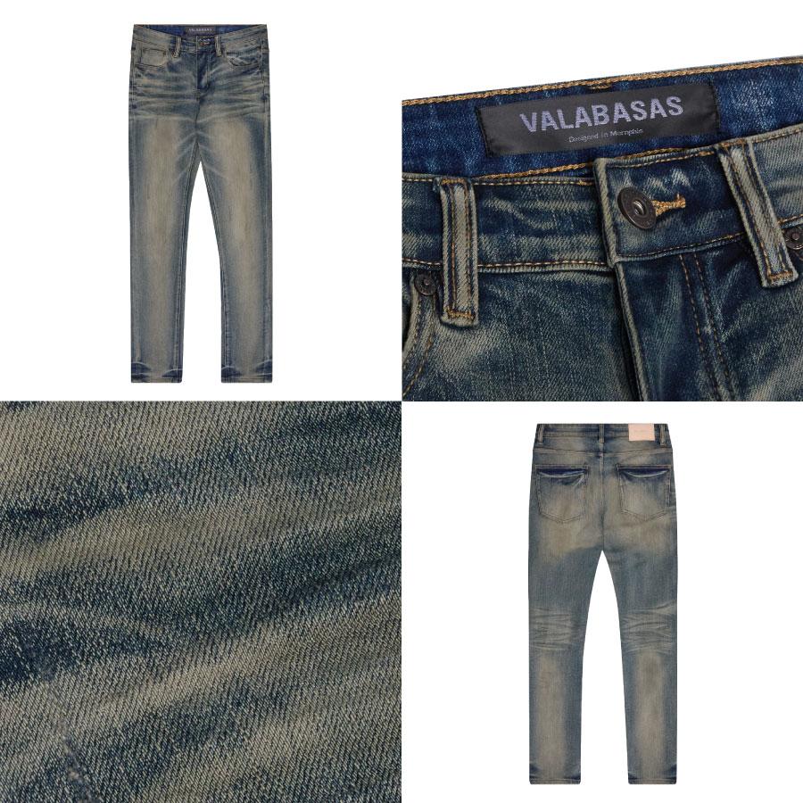 VALABASAS スキニー valabasasバラバサス クラッシュフレアストレッチスキニーデニム