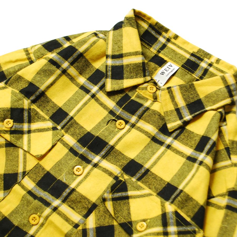 WEIV LA FLANNEL L/S SHIRTS YELLOW × BLACK / イエロー ×ブラック