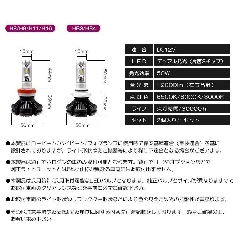 RT1/RT2/RT3/RT4 クロスロード LED フォグランプ H11 50W 12000ルーメン ZESデュアル発光 リフレクター拡散 ファンレス 3色切替 3000K/6500K/8000K 車検対応｜possible｜09