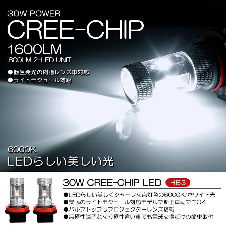 BR系/BR9/BRF/BRM 前期/後期 レガシィアウトバック LED ハイビーム HB3/9005 30W CREE XB-D プロジェクター拡散 6000K/ホワイト 2個/1セット｜possible