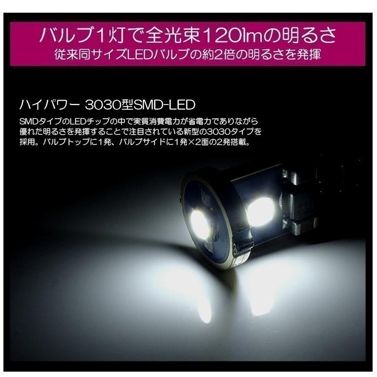 ML21S ルークス ハイウェイスター含む LED T10/T16 ナンバー灯 1.8W 3030チップ SMD 3発 メタルボディ ホワイト/6000K 1個入り｜possible｜03