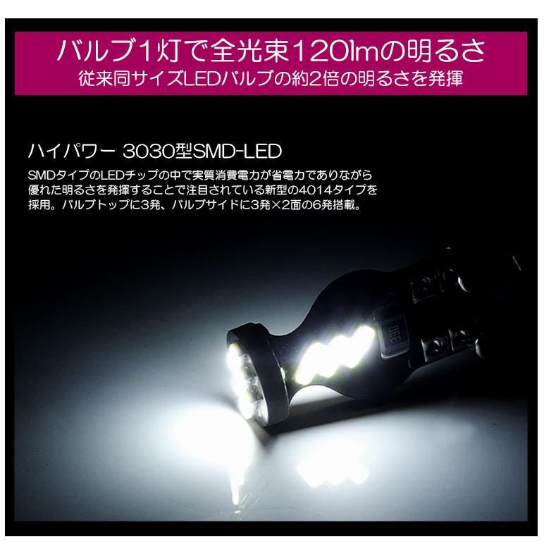 230系 前期/後期 セリカ LED T10/T16 ポジション球/ナンバー灯 1.3W 4014チップ SMD 9発 メタルボディ ホワイト/6000K 2個入り｜possible｜03