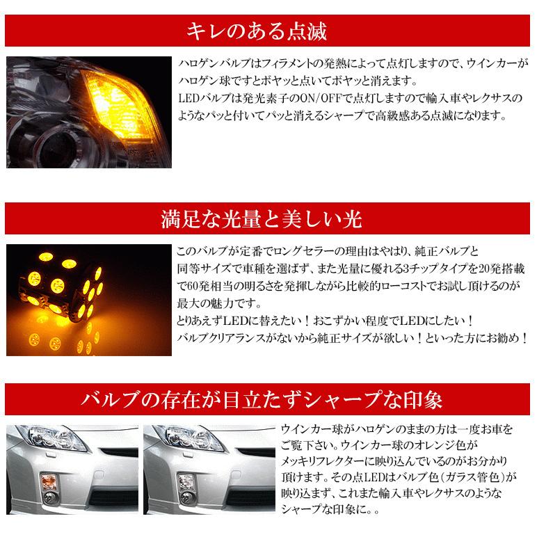 0系 前期 後期 クラウン アスリート ロイヤル Led ウインカー T ウェッジ球 ピンチ部違い対応 3チップ 連 Smd アンバー オレンジ T 3u 0cr Possible 通販 Yahoo ショッピング