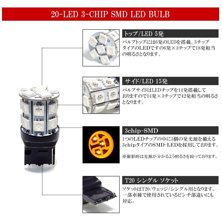 ウィッシュ Wish 系前期 後期 ウインカーled T ウェッジ球 ピンチ部違い対応 3チップ 連 Smd Led アンバー オレンジ T 3u wi Possible 通販 Yahoo ショッピング