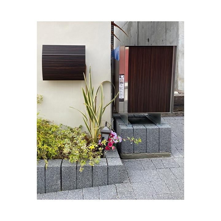 3年保証 郵便ポスト 壁掛け ステンレス 郵便受け ポスト おしゃれ 鍵付き 防水 A4 メルカリ便 門柱 メールボックス MB4801 木目 黒 白 MAILBOX表記無し LEONの画像