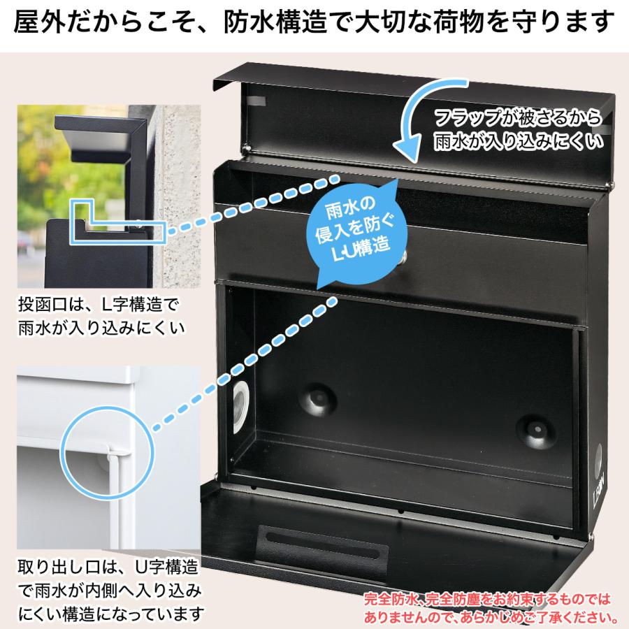 3年保証 郵便ポスト 壁掛け 大型 郵便受け レターパック完全対応 防水
