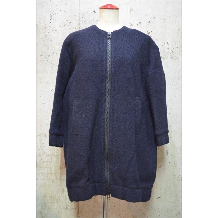 NO CONTROL AIR 美品 ウールノーカラーコート NO CONTROL AIR ノーコントロールエアー 「スーパー100's ウール