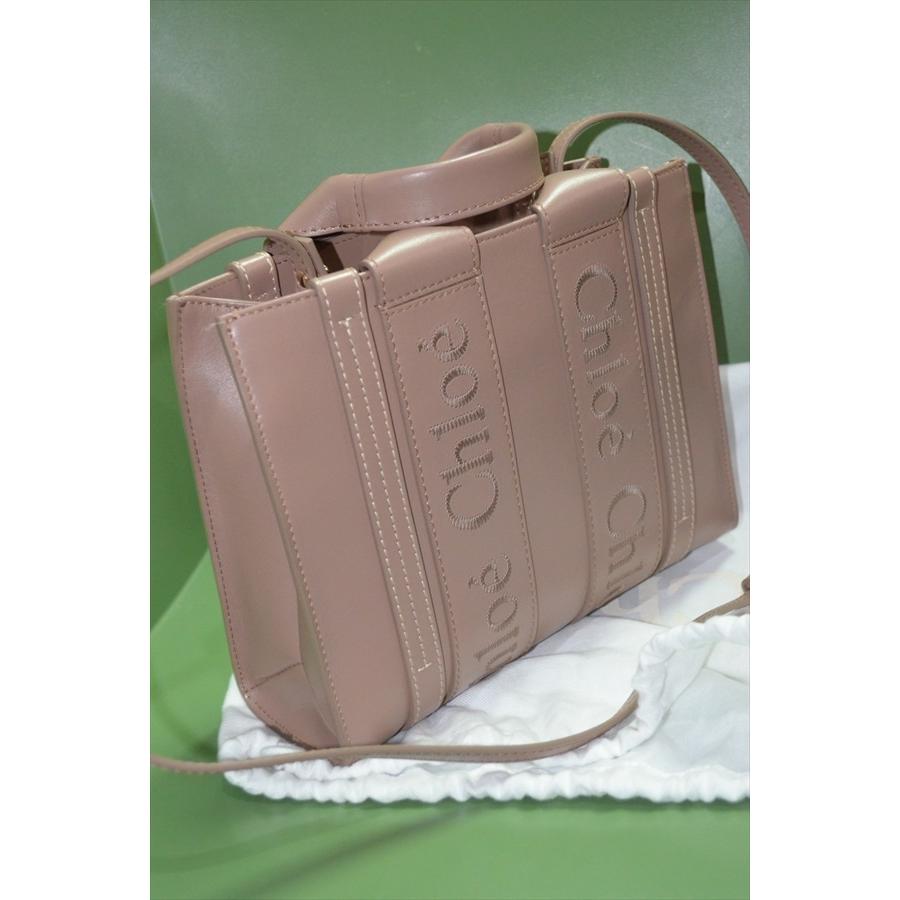 美品】銀座店限定色　Chloe WOODYトートバッグ　 カーフレザー Chloe（クロエ） Chloe Woody カーフスキン レザー ウッディー トート