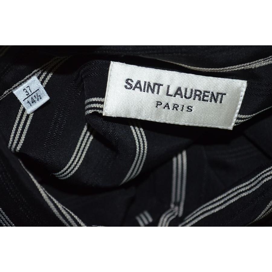 サンローラン パリ SAINT LAURENT paris　エディスリマン　デザイン　シルク混　長袖　シャツ　37 D3426｜postantique｜04