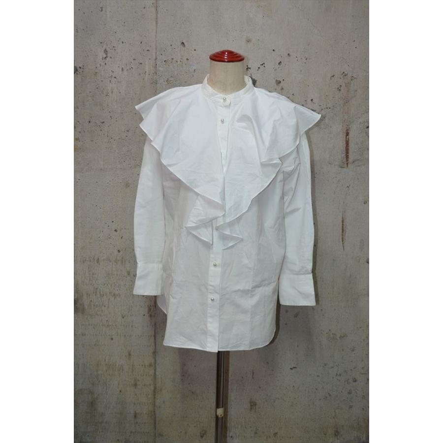 M-PREMIER エムプルミエ M-PREMIER パールボタン フリル シャツ 汚れ  