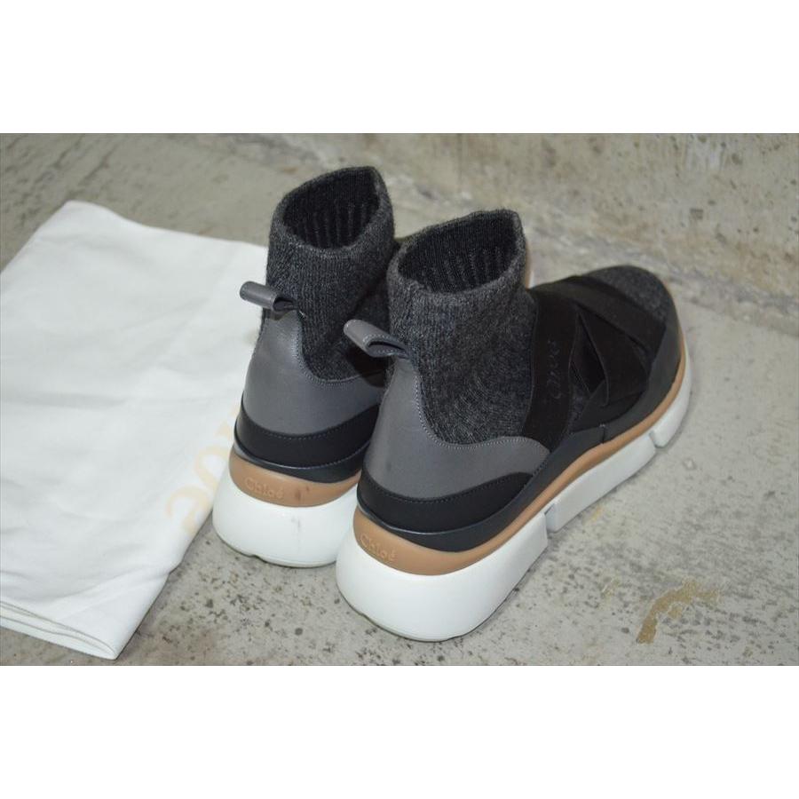 靴 Chloe 37 クロエ Chloe レザーメッシュスニーカー 38(約25cm) ホワイト×ピンク