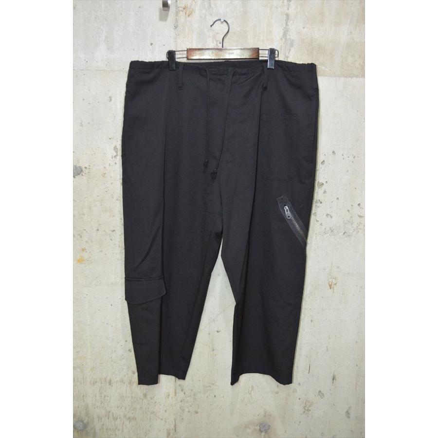 ヨウジヤマモトプールオム ワイドパンツ ウールギャバ 紐パンツ 18SS 黒 L ヨウジヤマモトプールオム ワイドパンツ ウールギャバ 紐パンツ 18SS