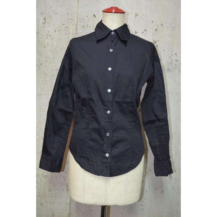 ポールハーデン　柄シャツ　生成り　紺色 ポールハーデン柄シャツ生成り紺色