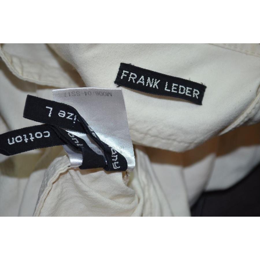 フランクリーダー　FRANK LEDER　コットン　バンドカラー　シャツ　L　ボタン替え　汚れ IT0180｜postantique｜06
