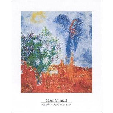 シャガール アートポスター-聖パウル寺院上空の恋人達(60cm×80cm