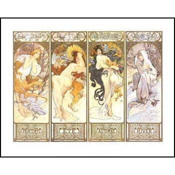 ミュシャ ポスター 四季 1987年 400x500mm Mucha012 アートオブポスター 通販 Yahoo ショッピング