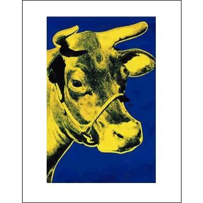 -ウォーホル アートポスター-牛1971年(青と黄) -281x358mm- -おしゃれインテリアに-｜poster