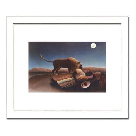 アンリ・ルソー額付ポスター-眠るジプシー女 (320×390×15mm) -おしゃれ