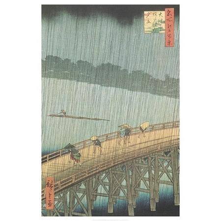歌川広重 名所江戸百景 大橋あたけの夕立 木版画