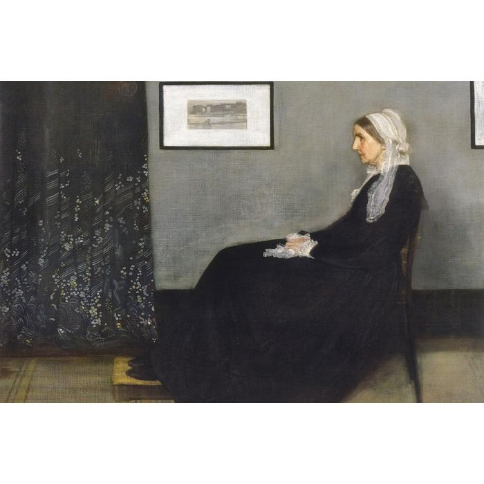 マクニール・ホイッスラー作品 芸術家の母の肖像 アートポスター 木製