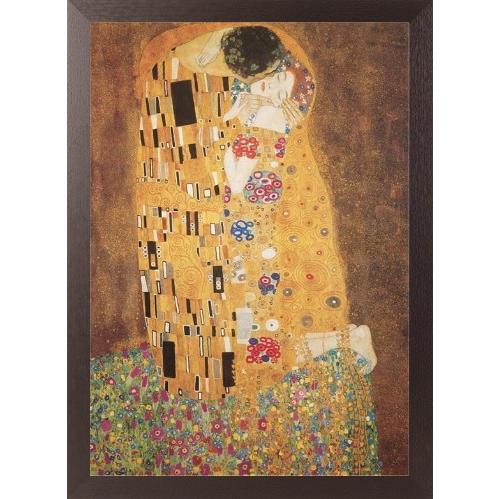 グスタフ・クリムト 接吻 ポスター 木製アートフレーム付 91.5×61cm