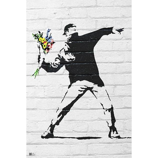 バンクシー ポスター フラワーボンバー Flower Bomber 軽量アルミ製
