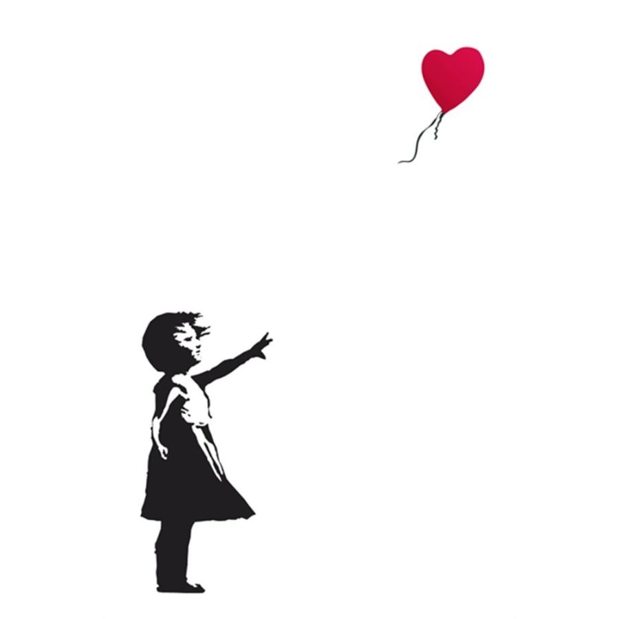 バンクシー ポスター 赤い風船 Red Balloon by Banksy 木製アートフレーム付 91.5×61cm｜posterart