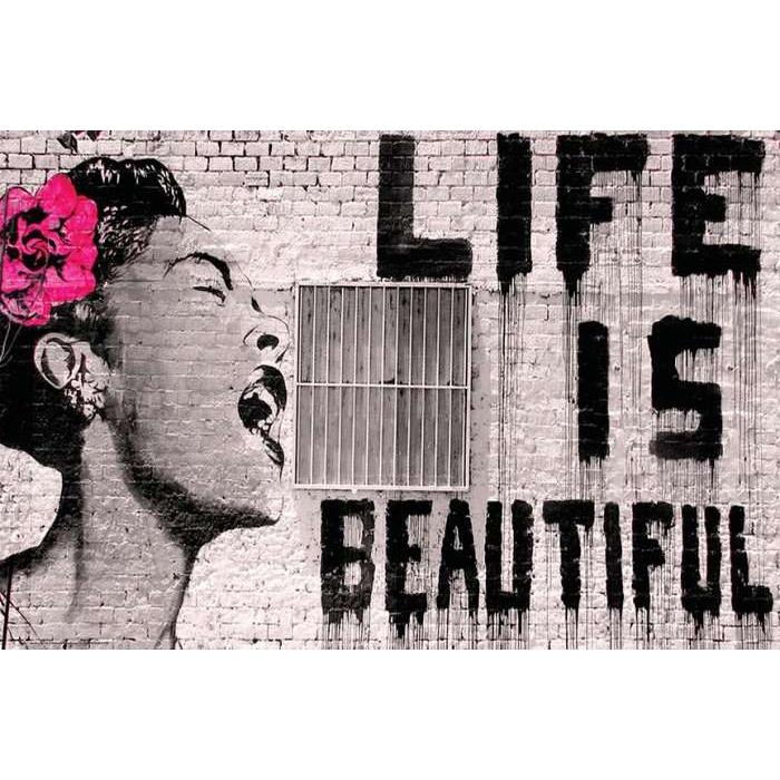 バンクシー ライフ・イズ・ビューティフル Billie Holiday ポスター／アートフレーム付 ART52341newポスター