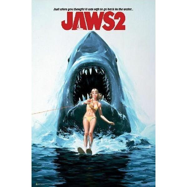ジョーズ2 JAWS2 映画ポスター 軽量アルミ製フレーム付 スティーブン 