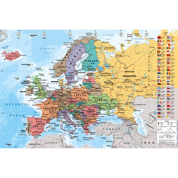 ヨーロッパ地図 ポスター European 世界地図 Map 倉庫