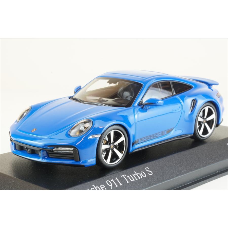 ミニチャンプス 1/43 ポルシェ 911 992 ターボ S 2020 ブルー 完成品