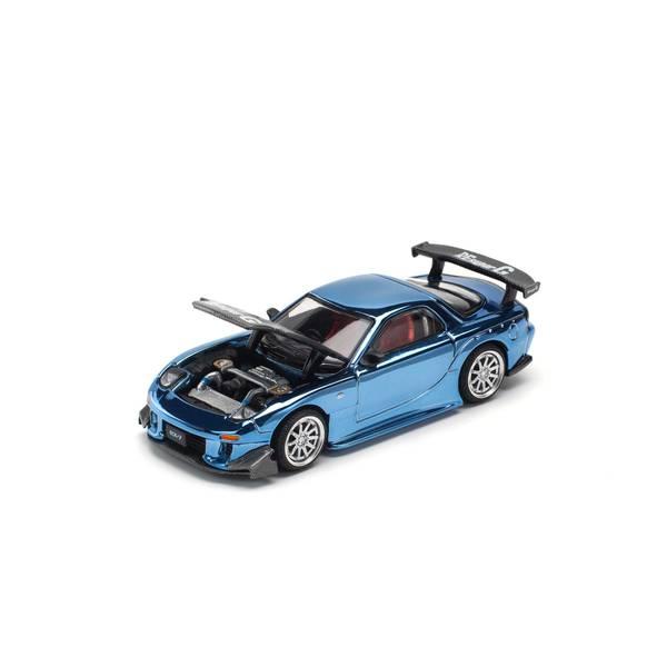 POP RACE 1/64 マツダ RX7 RE:雨宮 ワイドボディ ブルークロム 完成品