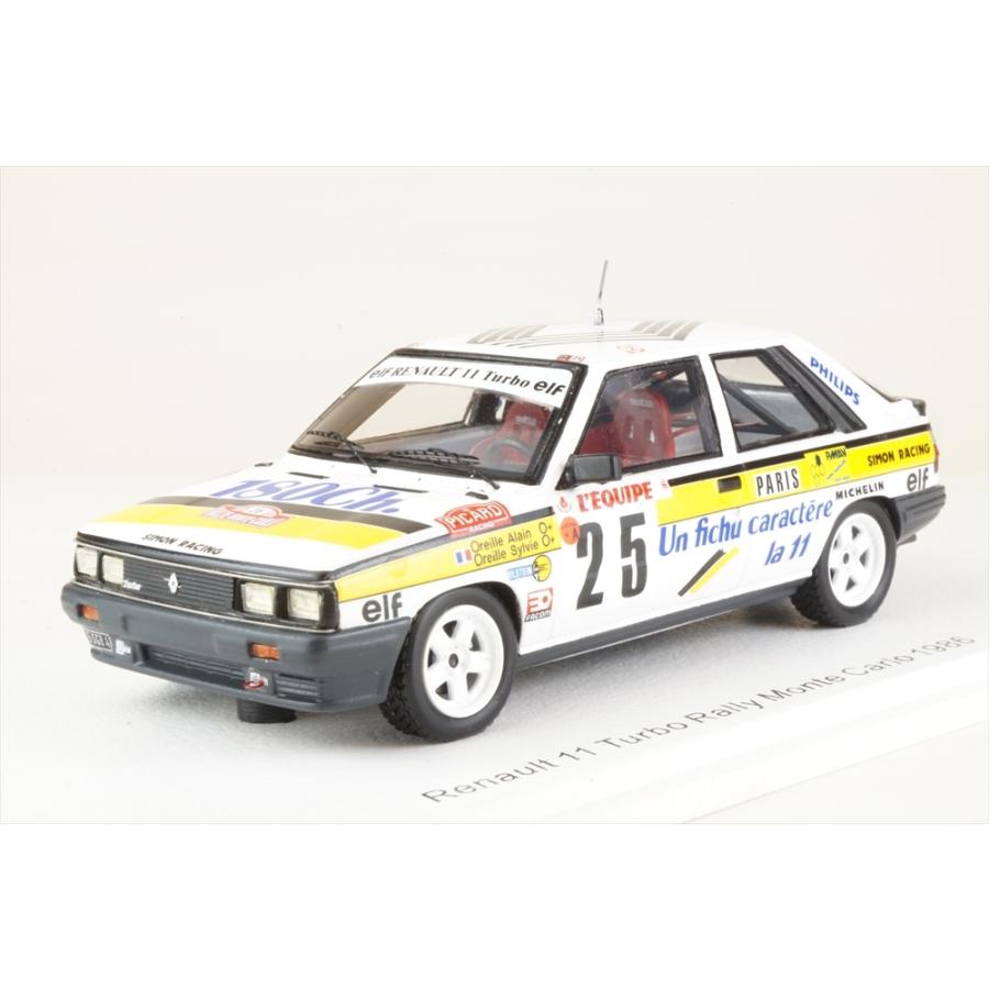 スパーク 1/43 ルノー 11 ターボ No.25 1986 WRC ラリー モンテカルロ A.オレイユ/S.オレイユ 完成品ミニカー S5570