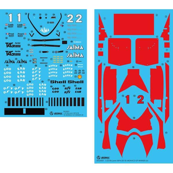 プラッツ/BEEMAX 1/20 フォーミュラシリーズ マクラーレンMP4/2B 1985 モナコGP ウィナー スケールモデル BX20001｜posthobbyshop｜03