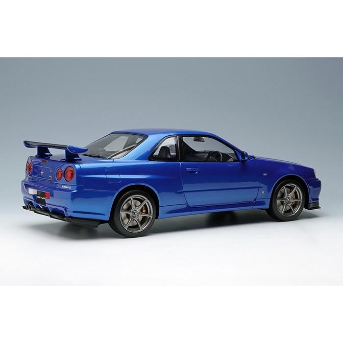 イデア 1/18 ニッサン スカイライン GT-R BNR34 V-spec II 2000 ベイサイドブルー 完成品ミニカー IM024A 