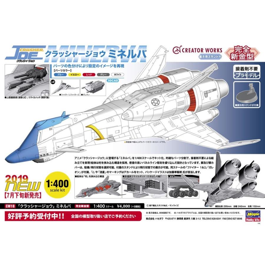 ハセガワ 1/400 ミネルバ 「クラッシャージョウ」より プラモデル CW18