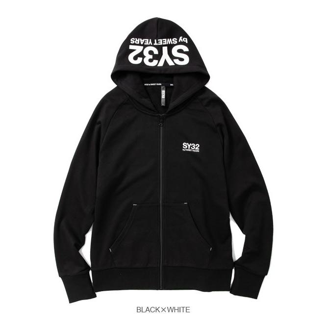 10%off ジップパーカー SY32 By Sweet Years TNS1703 BASIC ZIP HOODIE ジップフーディー フードロゴ  ワンポイントLOGO メンズ レディース ウエア