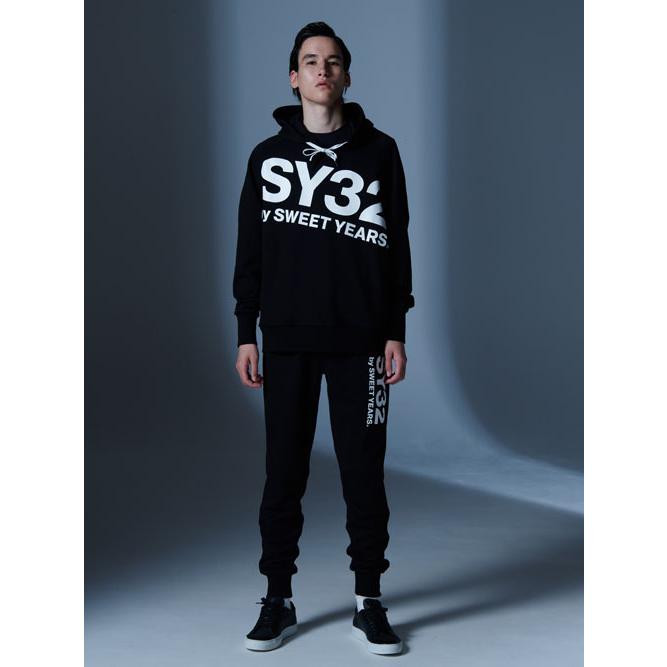 【SALE】在庫僅か！10%OFF フーディー パーカー　SY32 by sweet years TNS1740 BIG LOGO HOODIE メンズ レディース ビッグロゴ BLACK｜postosegreto｜11