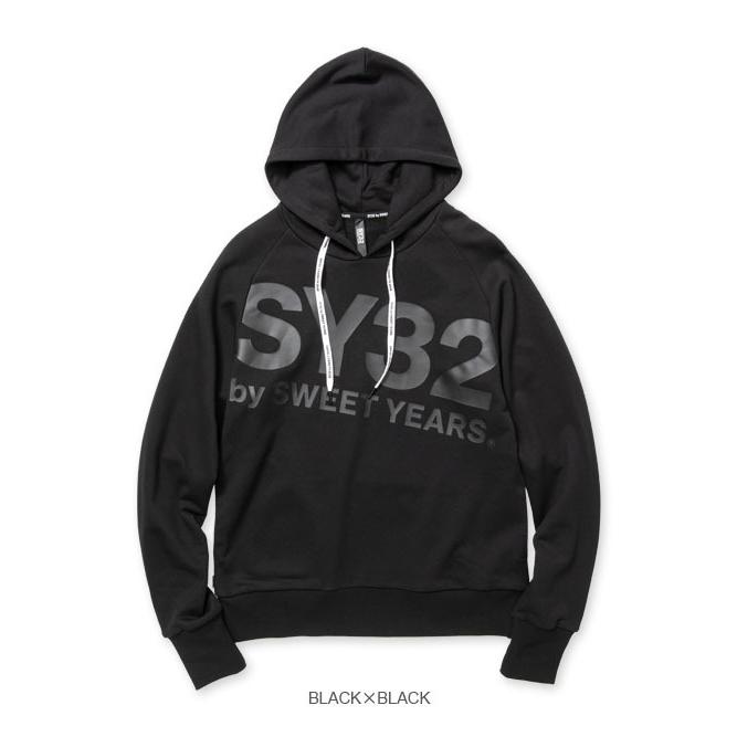 【SALE】在庫僅か！10%OFF フーディー パーカー　SY32 by sweet years TNS1740 BIG LOGO HOODIE メンズ レディース ビッグロゴ BLACK｜postosegreto｜03