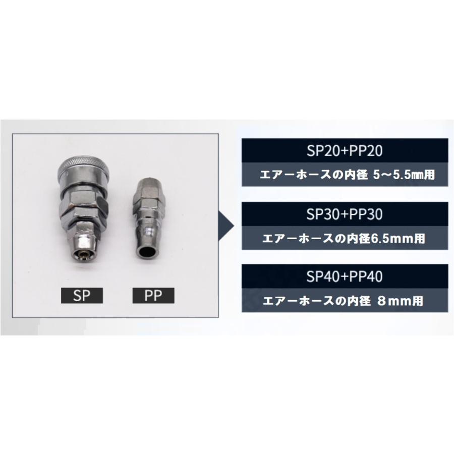 エアーカプラー 3セット エアーホースカプラー ウレタンエアーホース用 カプラ プラグ ソケットナット ホース外径8ｍｍ １０ｍｍ 12ｍｍ 内径5ミリから8ミリ |  | 05