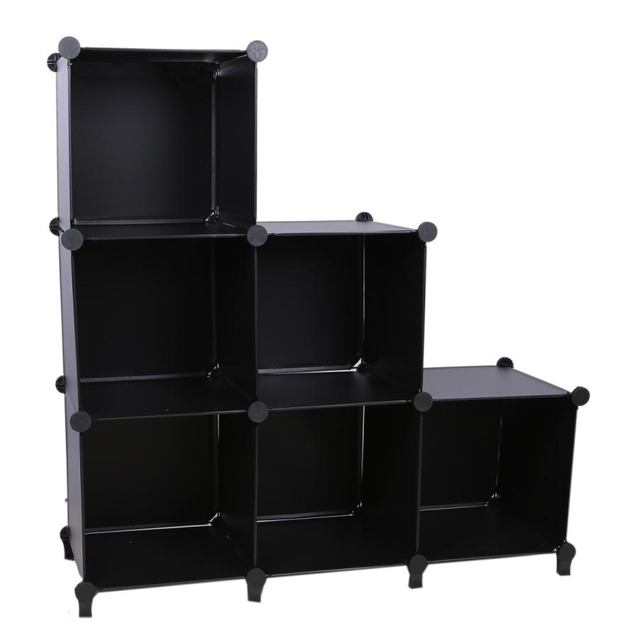 収納棚 収納ボックス カラーボックス 6個3段2列 収納ケース 本棚 ブラック キューブ型収納BOX 軽量組み立て式 mk-040 |  | 03