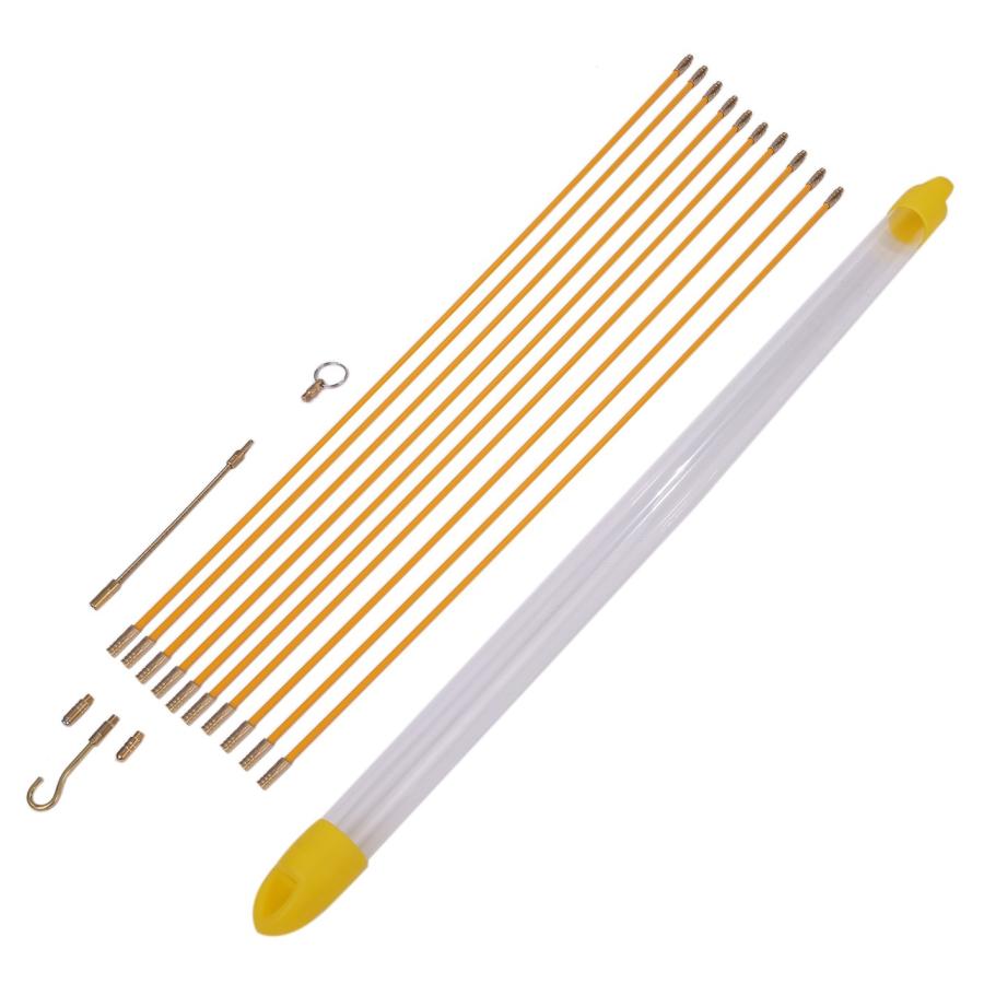 通線ワイヤー 58cm×10本 ケーブル索引具 入線工事用ロッド 配線通し 通線収納ケース付 ジョイントライン 先端アタッチメント付属 MK-080 |  | 01