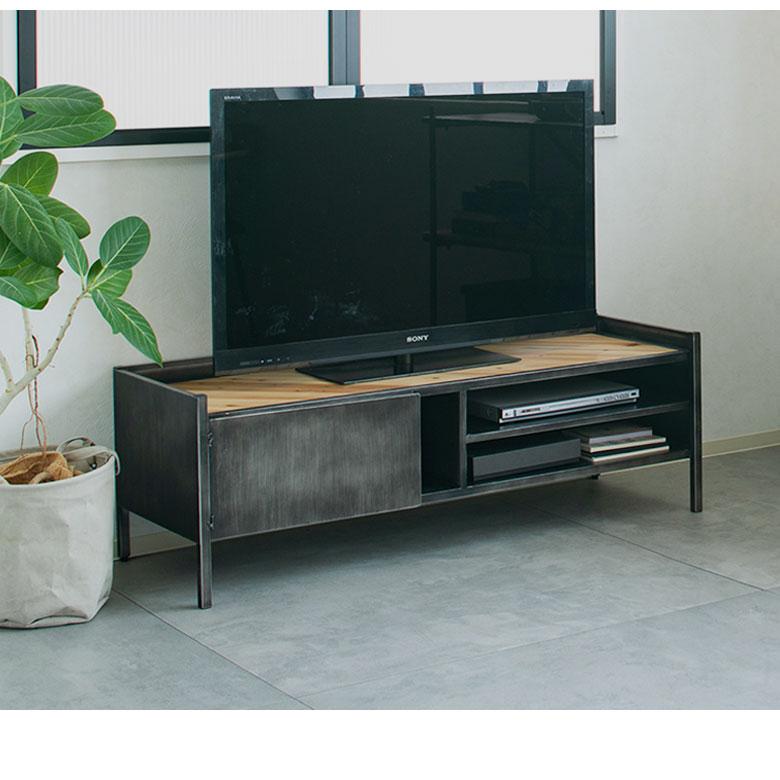 昭和レトロ インダストリアル スチール製テレビボード テレビ台 サイド