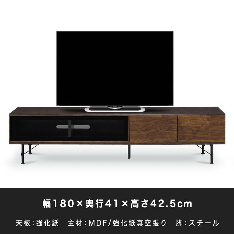 テレビボード ローボード テレビ台 180cm TV台 おしゃれ ブルックリン 完成品 日本製 ヴィンテージ 西海岸 モダン 北欧 リビング収納 引出 スチール脚｜potarico｜05