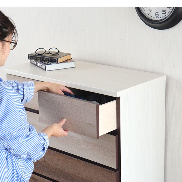 チェスト ハイチェスト タンス 6段 日本製 完成品 幅80 高さ123 衣類