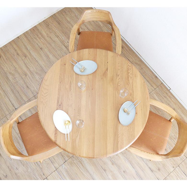 円形木製テーブル モダンデザイン 円形木製ダイニングテーブル ブラウン 木製ダイニングテーブル 木製